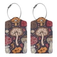 thumbnail image 3 of Disketp 4 Pcs Luggage Tag For Suitcase,Forest Wild Mushroom Leather Baggage Tag With Stainless Steel Loop Privacy Cover For Women Men Girls, 3 of 5
