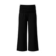 thumbnail image 6 of Resicozy Girls Fold Over Pants Low Rise Y2K Bell Bottom Summer Wide Leg Foldover Yoga Pants Loose Stretch Casual Flare Leggings 5-14 Years Black 130, 6 of 9