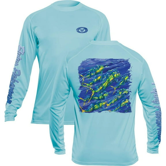 Flying Fisherman TL1411AXXL Pasta Pantaleo Mahi Long Sleeve Performance T-Shirt, Aqua, XX-Large