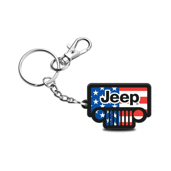 Jeep Grill in USA Flag Custom Laser Cut Full-Color Acrylic Charm Key Chain