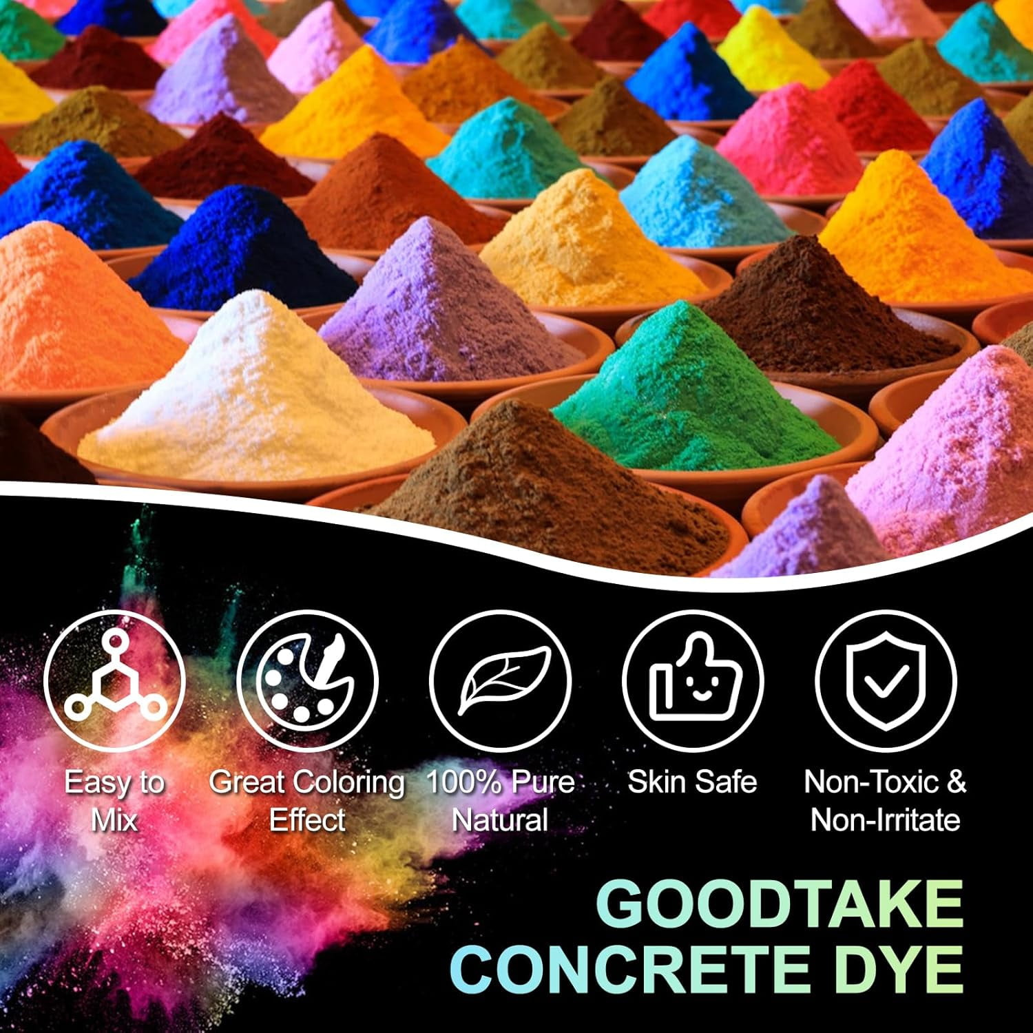 GOODTAKE Iron Oxide Powder, Yellow Concrete Color Pigment, Epoxy Resin Color Pigment for Soap Making, Resin Epoxy,Slime & Candle Jars (Yellow, 12 oz)