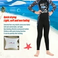 thumbnail image 3 of Cientrug Kids Wetsuit Long Sleeve Surfing Clothes Sun Resistant Child Wet Suit Kid Swim Clothing Swimming Wear for Boys Girls Wearing Black, Girl XL, 3 of 6