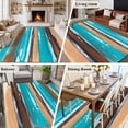 thumbnail image 6 of Vintage Turquoise Washable Living Room Rugs 6'x9', Brown Gradient Abstract Wood Grain Low Pile Throw Large Area Rug Non-Slip Sturdy Edge Binding Carpet for Dining Room Kitchen Office, 6 of 9