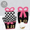 thumbnail image 3 of Big Dot of Happiness Chic 18th Birthday - Pink, Black and Gold - Square Favor Gift Boxes - Birthday Party Bow Boxes - Set of 12, 3 of 8