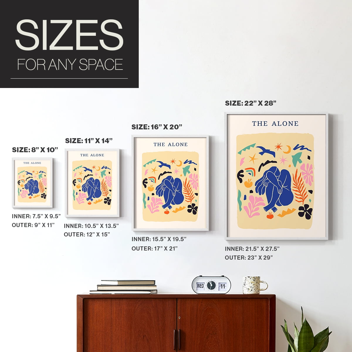 Matisse CDXLIII in White Solid Wood Framed Print No Nail Hanging