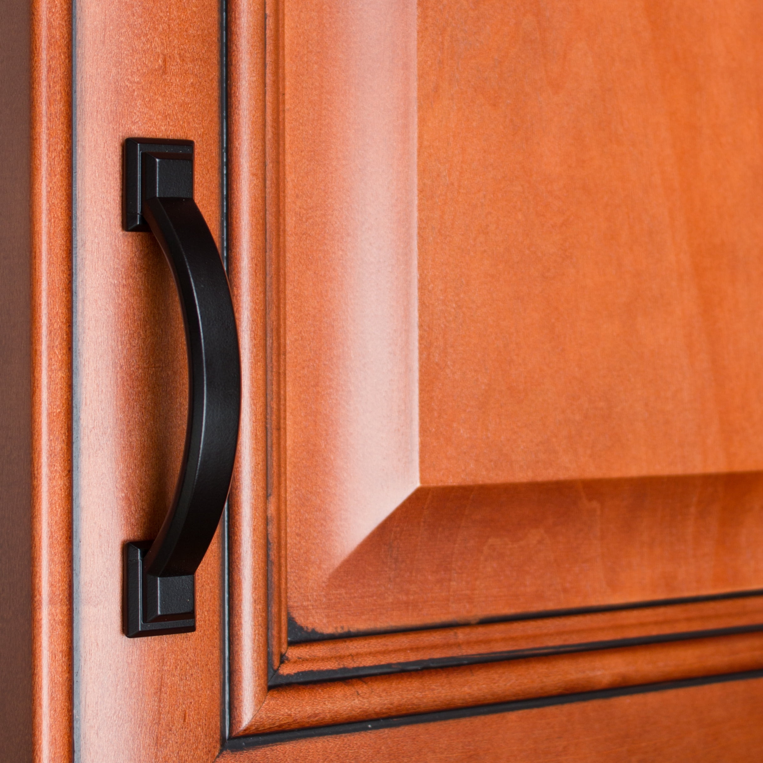 GlideRite 3 in. Center Arched Square Pulls Cabinet Hardware Handles, Matte Black, Pack of 25