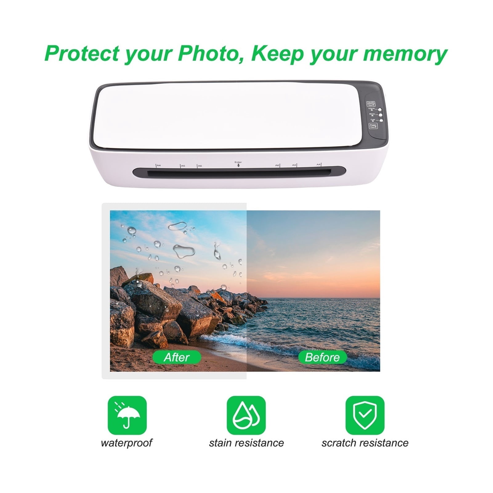 SL688 Desktop Laminator Machine Set A4 Size Multifunctional Hot and Cold Lamination 2 Roll System 9 Inch Max Width