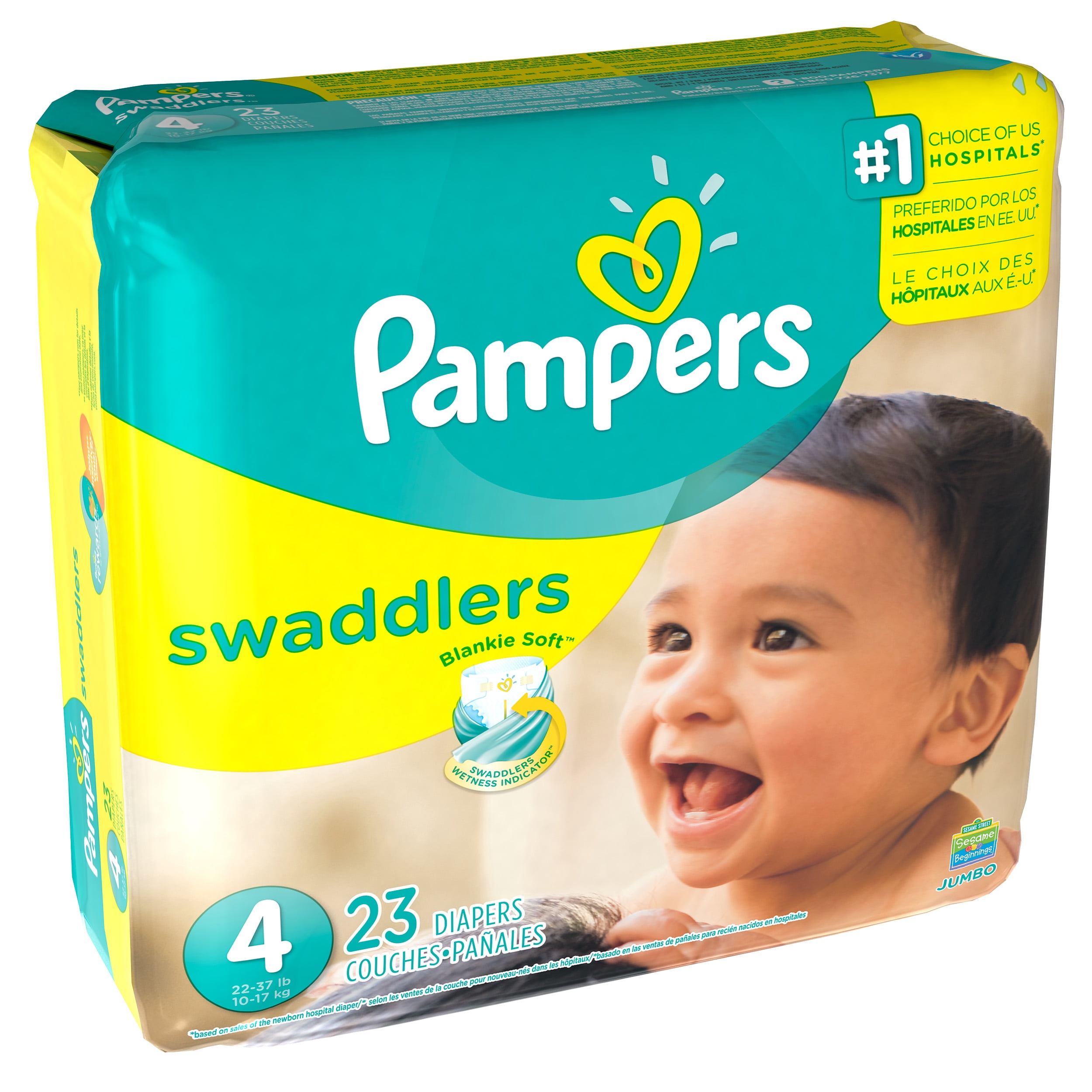 Pampers Swaddlers Diapers, Soft and Absorbent, Size 4, 23 ct