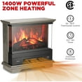 thumbnail image 3 of TURBRO Firelake 27-Inch Electric Fireplace Heater - Freestanding Fireplace with Mantel, No Assembly Required - 7 Adjustable Flame Effects, Overheating Protection, CSA Certified - 1400W, Gray Wash, 3 of 8