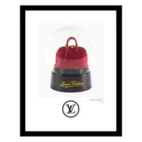 Glitsy Fashion Designer Bag Snow Globe - Framed Print