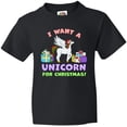 thumbnail image 3 of Inktastic I Want a Unicorn for Christmas with Presents Youth T-Shirt, 3 of 5