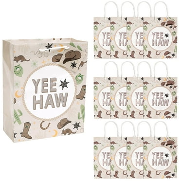 Fun Express Western Paper Gift Bags Medium 7 1/4" x 9" - 12 Pc