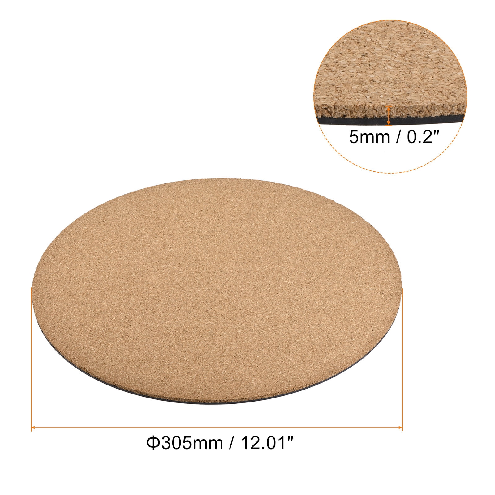 Unique Bargains Round Plant Saucers Plastic Cork Plant Mat for Home Garden Yellow 12"
