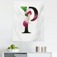 thumbnail image 1 of Letter P Tapestry, Lady Slipper Flower with Dark Colored Letter P from Alphabet ABC Print, Fabric Wall Hanging Decor for Bedroom Living Room Dorm, 5 Sizes, Magenta Black Green, by Ambesonne, 1 of 1