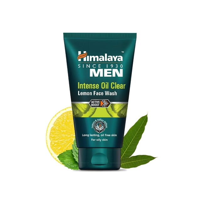 Himalaya Men Intense Oil Clear Lemon Face Wash, 50ml Each (Pack of 2)
