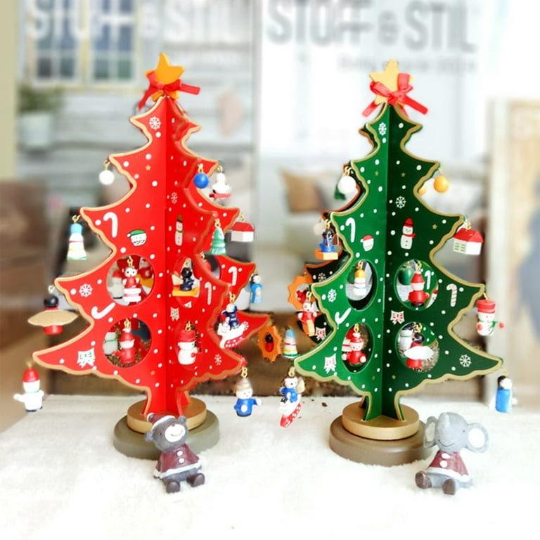 Custom Cute Miniature Christmas Tree Figurine Glass Craft Ornaments Home  Table Tiny Xmas Tree Decor Rare New Year Gifts for Kids - AliExpress