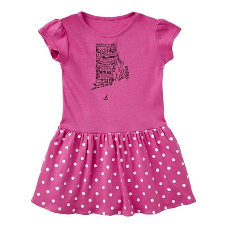 

Inktastic Rhode Island word salad Gift Toddler Girl Dress