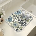 thumbnail image 4 of Yayeee Dish Drying Mat for Kitchen Counter 16" x 18" Microfiber Super Absorbent Coffee Decorative Pad, Blue Floral Pattern, 4 of 9