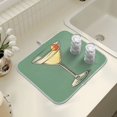 thumbnail image 4 of Yayeee Dish Drying Mat for Kitchen Counter 16" x 18" Microfiber Super Absorbent Coffee Decorative Pad, Lemon Glass, 4 of 9