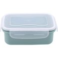 thumbnail image 1 of Caja de conservación de ensalada de frutas portátil Caja de almuerzo plegable Caja de almacenamiento multifuncional a prueba de humedad Cuadrado azul, 11 Feliz Sencillez, 1 of 4