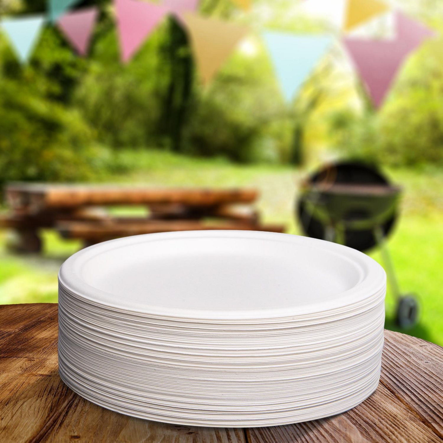 Great Value Eco Compostable Dinner Plates, 80 x 25cm (10in)<br>Value Size