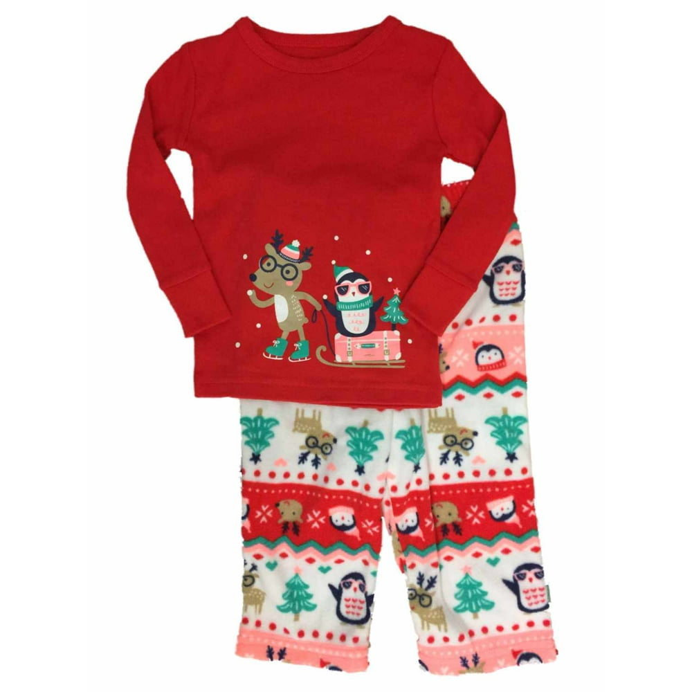 Cat & Jack Infant & Toddler Girls Reindeer & Penguin Holiday Sleep