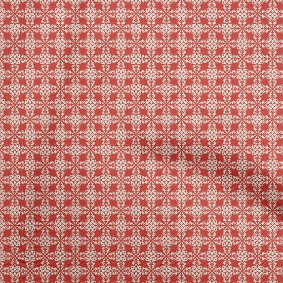 oneOone Cotton Jersey Red Fabric Geometric Tile Fabric For Sewing Printed Craft Fabric By The Yard 58 Inch Wide