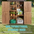 thumbnail image 5 of Aivituvin Shed Outdoor Storage, Outdoor Storage Cabinet with Metal Frame & Adjustable Shelves, Weatherproof Tool Shed for Backyard Patio Lawn, Brown, 5 of 7