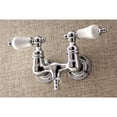 thumbnail image 3 of Kingston Brass AE34T1 Aqua Vintage 3-3/8 Inch Wall Mount Tub Faucet, Polished Chrome, 3 of 4