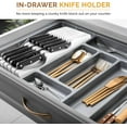 thumbnail image 7 of Bambusi Bamboo Knife Organizer, In-Drawer Knife Drawer Organizer Holds 5 Large and 6 Small Knives, Natural, 7 of 7