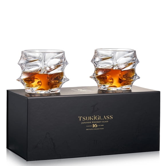 Juego de 2 vasos para whisky TSUKIGLASS Storm de cristal sin plomo de 10 oz