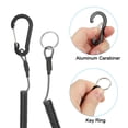 thumbnail image 4 of 3pcs Retractable Spring Coil Straps, 6" Spiral Lanyard Cord with Aluminium Clip and Key Ring, Black, 4 of 6