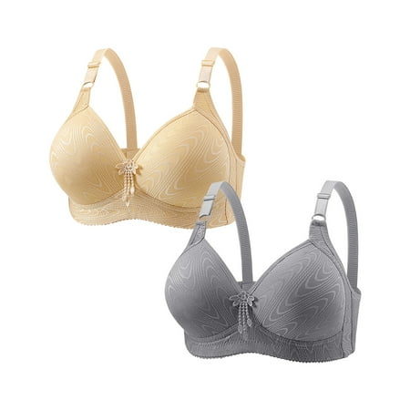 HCURIBAD Clearance! Bras for Women No Underwire Adjustable Bras Full Coverage Support Bralette Plus Size Everyday Bra Pack Of 2 Wireless Bras  Push up Bra  Backless Bra  Bras for Women Gray M