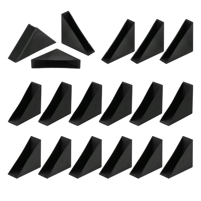 Uxcell 1 Set Triangle Glass Corner Protector, 0.5/0.6/0.7 Inch Plastic Glass Table Corner Protector Transport Corner Guard for Glass, Ceramics, Wood, and Steel(Right Angle, Black)