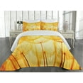 thumbnail image 2 of Ambesonne Flower Quilted Coverlet 3 Pcs, Dandelion Summer Garden, Queen Size, Merigold and White, 2 of 4