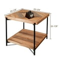 thumbnail image 3 of StoneCreek Solid Fir Wood Side Table - Metal Frame, 2-Tier End Table for Living Room/Bedroom/Office, 23" Square Night Stand, 3 of 8