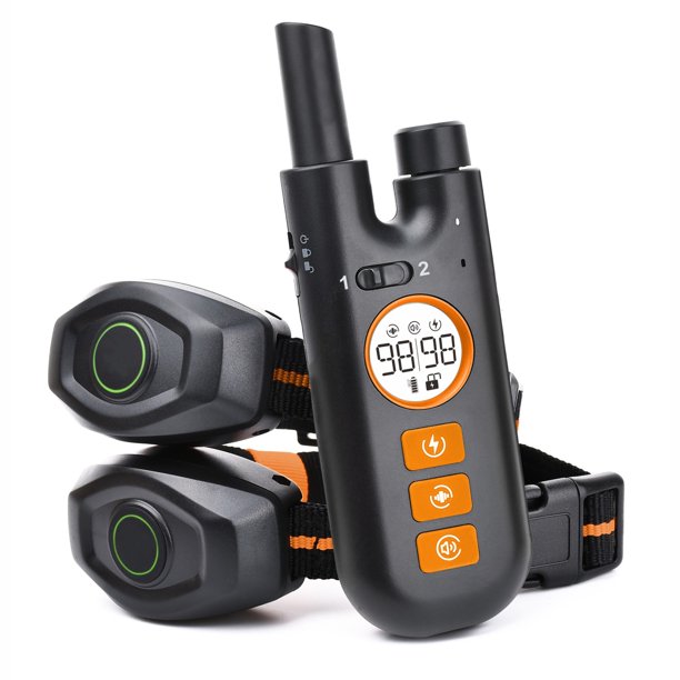 Paquete de 2 collares de entrenamiento para perros, collar de choque para perros con alcance remoto 3 modos de entrenamiento, vibración, choque, collar de choque eléctrico recargable imperme