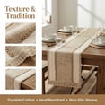 thumbnail image 4 of Table Runner for Kitchen Decor Birthday Decorations, Long Kitchen Runner with Tassel for Kitchen and Dining Table Decoration Coffee 11.8x63inch, 4 of 6