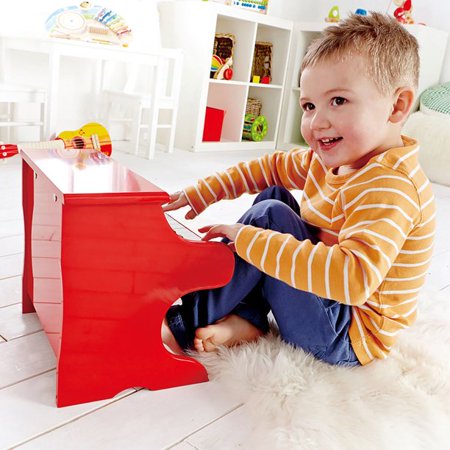 Baby Piano Red Wooden Happy Grand Piano Toy for Toddlers & Children