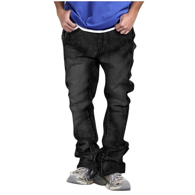 Yusimy Men's Solid Color Casual Sport Loose-Fit Pants Trendy Versatile Breathable Outdoor Style