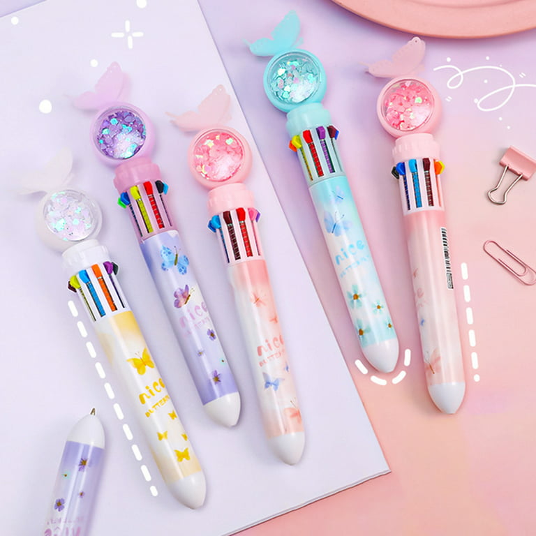 10 Colors Stationery Pont Pen Kawaii Colored Ballpoint Pens