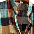 thumbnail image 3 of TAIAOJING Men Casual Shirts For Summer Cotton Linen Print Short Sleeve Colorblock Striped Lapel With Pocket Button Down Blouse Shirt, 3 of 5