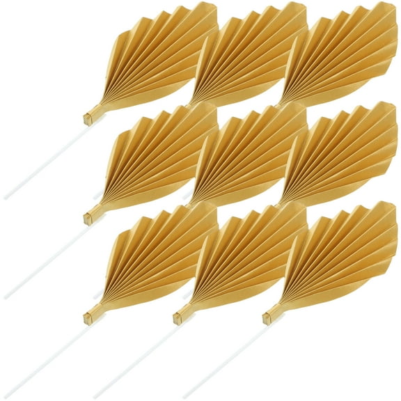 Soimiss 12Pcs Cake Insert Topper Baking Decoration Golden Leaf Shape For Theme Party