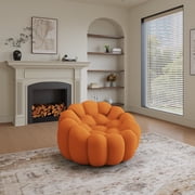 49 Bubble Couch Modern, Oversized Curved Couches, Lazy Floor Sofa, Orange Bubble Couch, Modern Upholstered Comfy Mesh Fabric 3D Honeycomb Shape Couches for Living Room,Office, Apartment, 1-Seater