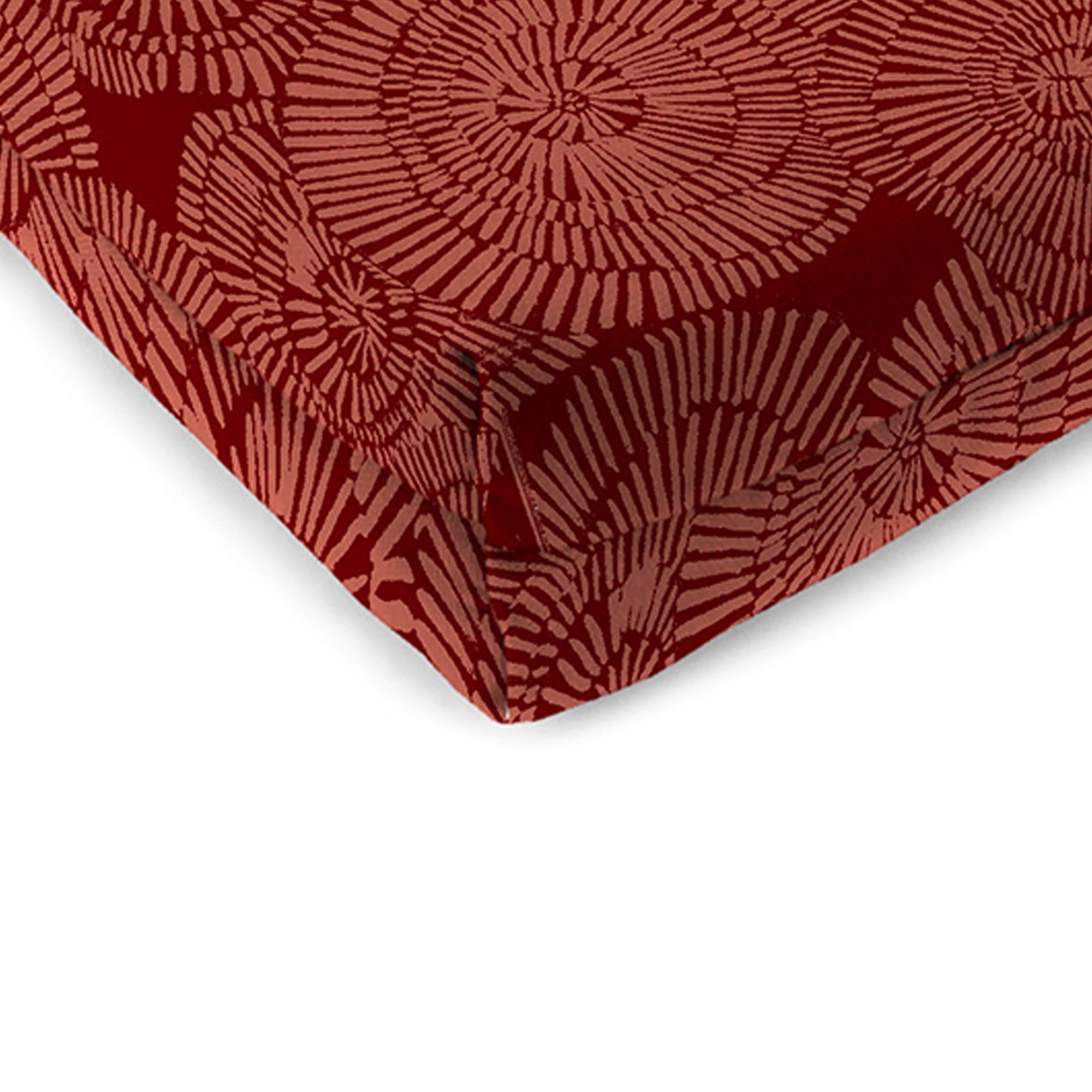 Jordan Manufacturing 17" x 19" Crossway Mulberry Burgundy Ikat Rectangular Outdoor Chair Pad Seat Cushion with Ties (2 Pack)