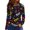 Multicolor, variant on Fgvctg Mardi Gras Women's Tops Dressy Casual Long Sleeve Crewneck Top Flowy Carnival Party Pullover Shirt Oversized Mask Print Celebration Blouse Black L