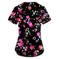 thumbnail image 3 of Garbnen Valentine's Day Scrubs Love Heart Print Short Sleeve V Neck Spring Women's Workwear Scrubs Women with Pocket S-5XL, 3 of 4