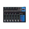 thumbnail image 1 of 7-Channel F7 Audio Mixer with Bluetooth & USB, 48V Phantom Power, Digital Reverb, LED Display - Professional for Stage Performances, Live Streaming, KTV, Meetings, DJs - Black ABS Build, US/EU Plug, 1 of 7