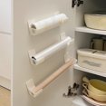 thumbnail image 2 of 4-Pack Punch-Free Storage Racks, Plastic Holder for Kitchen Wrap, Trash Bags, Cabinet Organizer, Refrigerator Side, Sink Caddy, Pot Lid Holder, Uncharged, 2 of 5