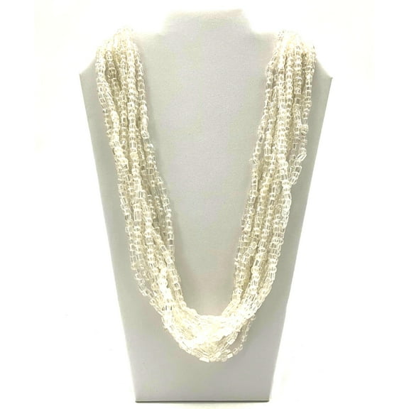 27" Clear Glass Bead Necklace (Dozen) - 12 Necklaces/1 Dozen